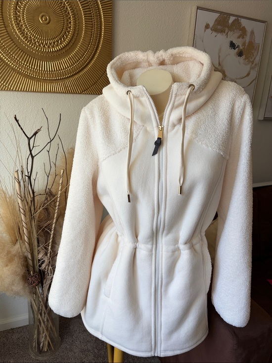 J Madison Jackets & Blazers - *Madison Cream Hooded Teddy Fleece Jacket with Drawstring Waist NWT